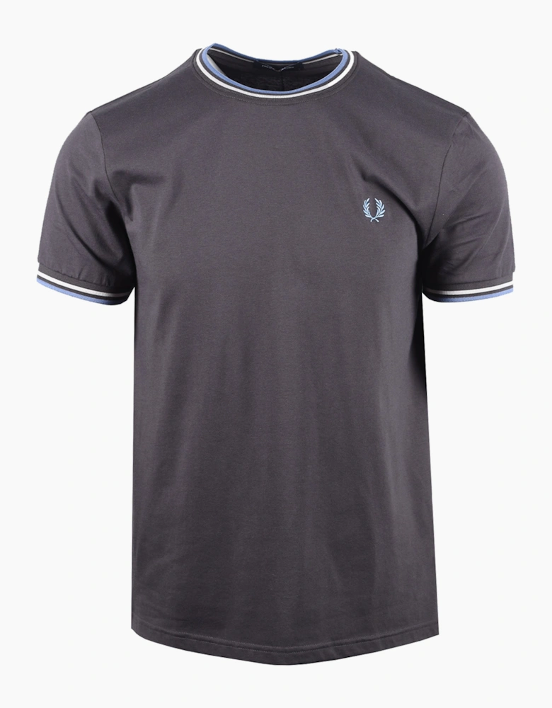 FRED PERRY TWIN TIPPED T-SHIRT ANCHOR GREY/ACE BLUE/SLATE