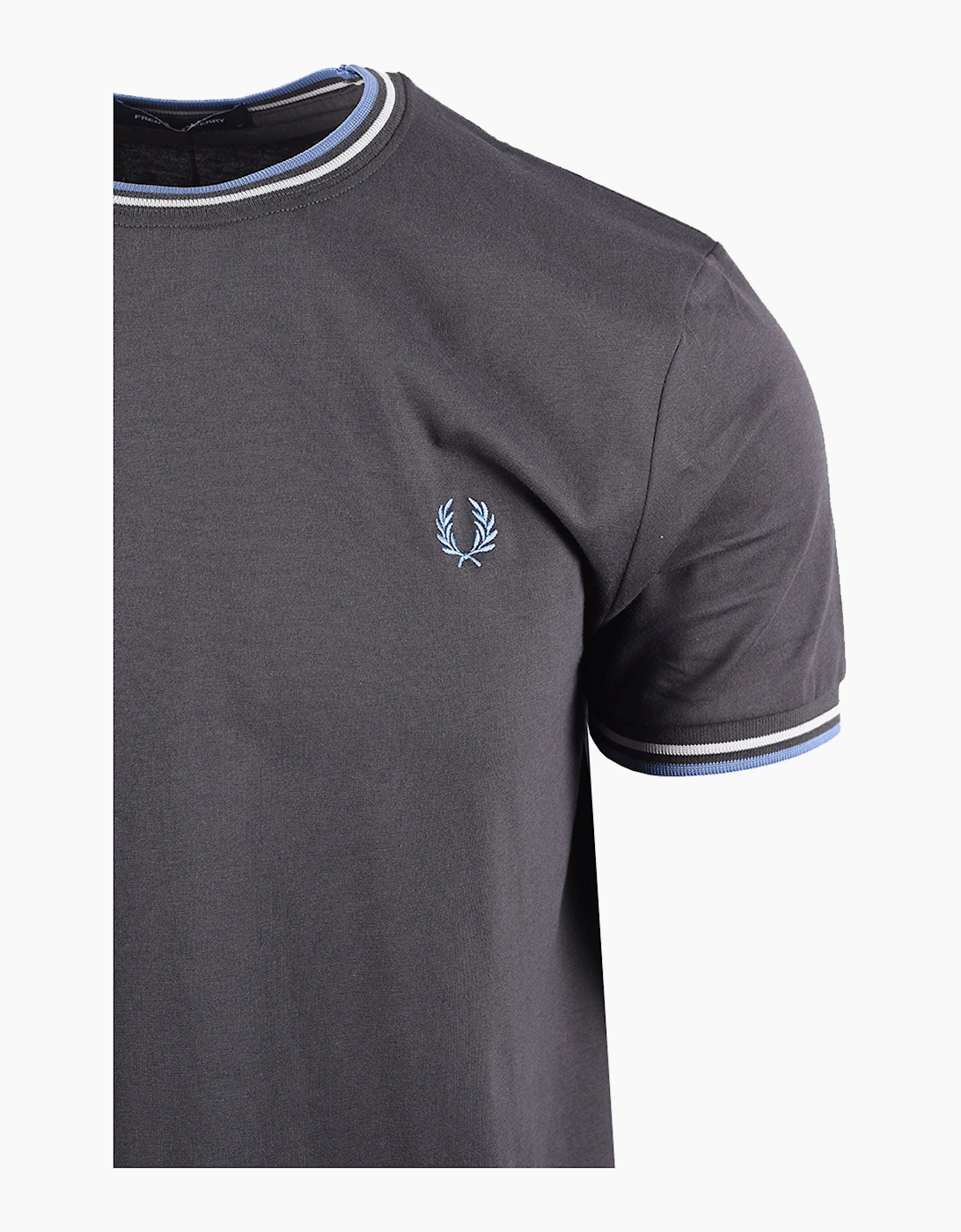 FRED PERRY TWIN TIPPED T-SHIRT ANCHOR GREY/ACE BLUE/SLATE