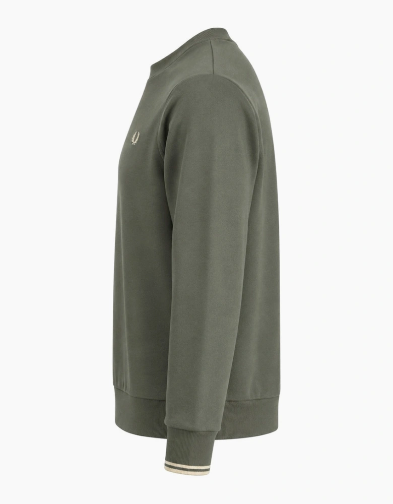 Fred Perry Crew Neck Sweatshirt Field Green/Oatmeal