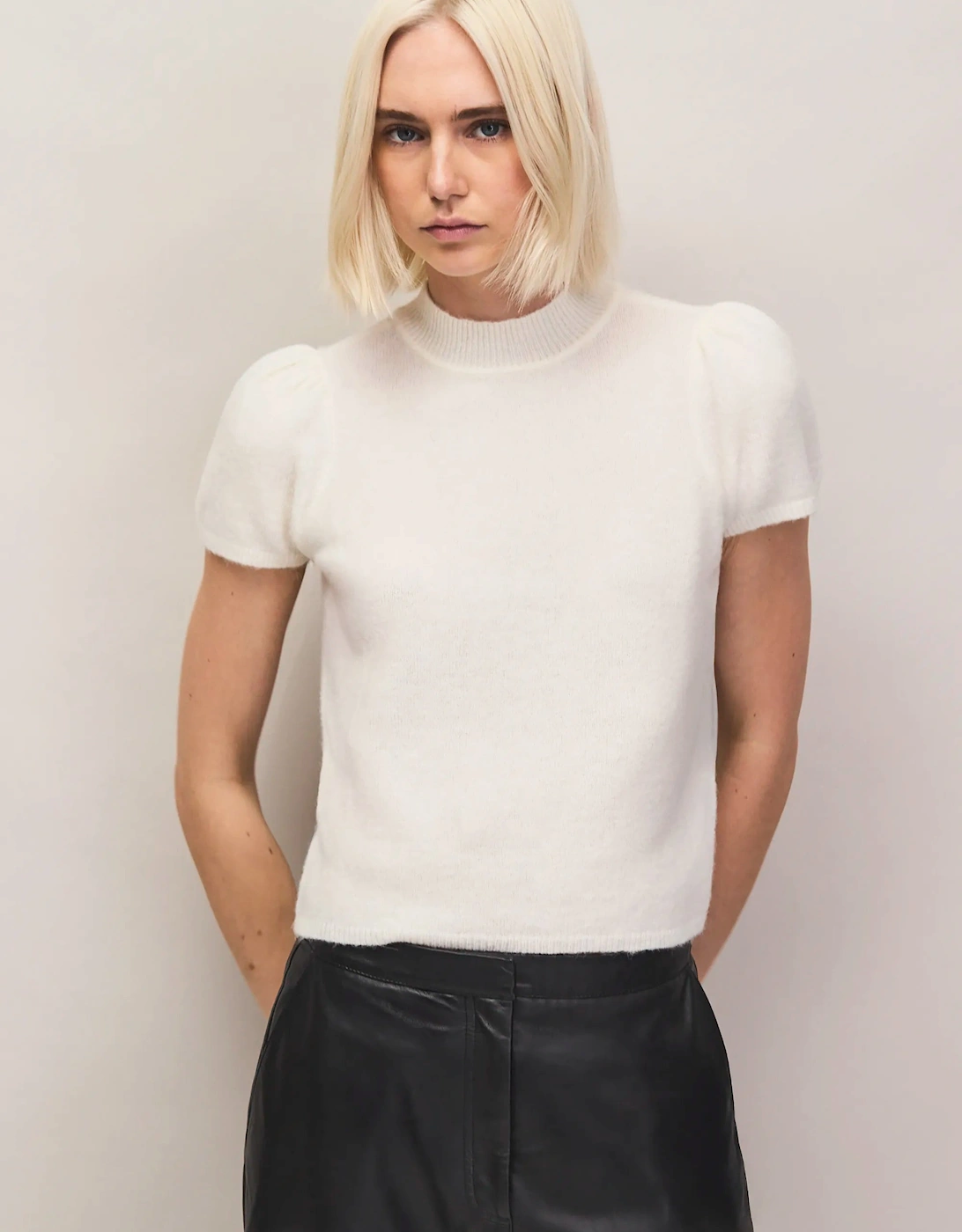Ivory Knit Top With Wool And Alpaca