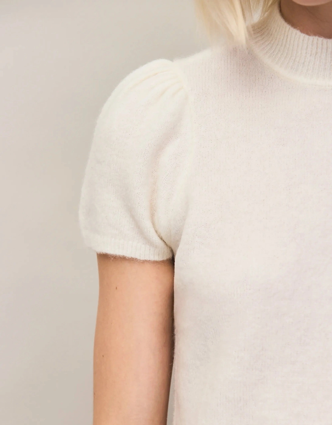 Ivory Knit Top With Wool And Alpaca