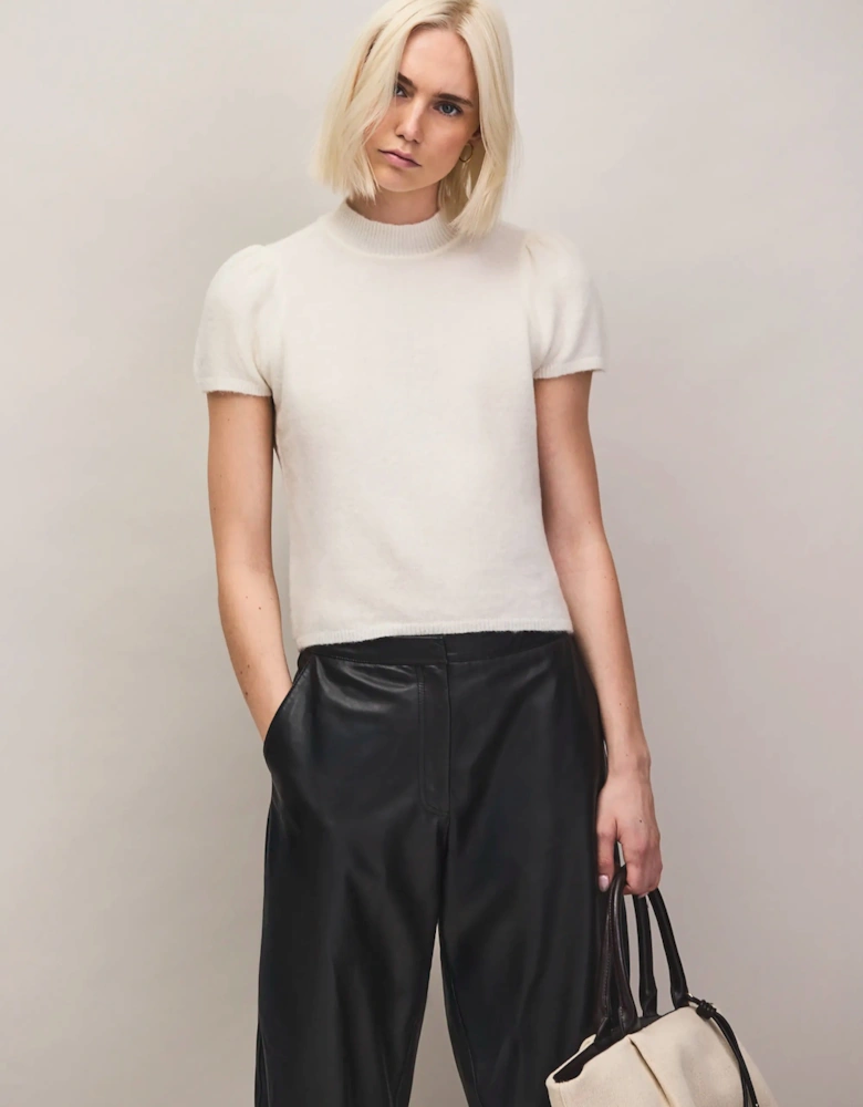Ivory Knit Top With Wool And Alpaca