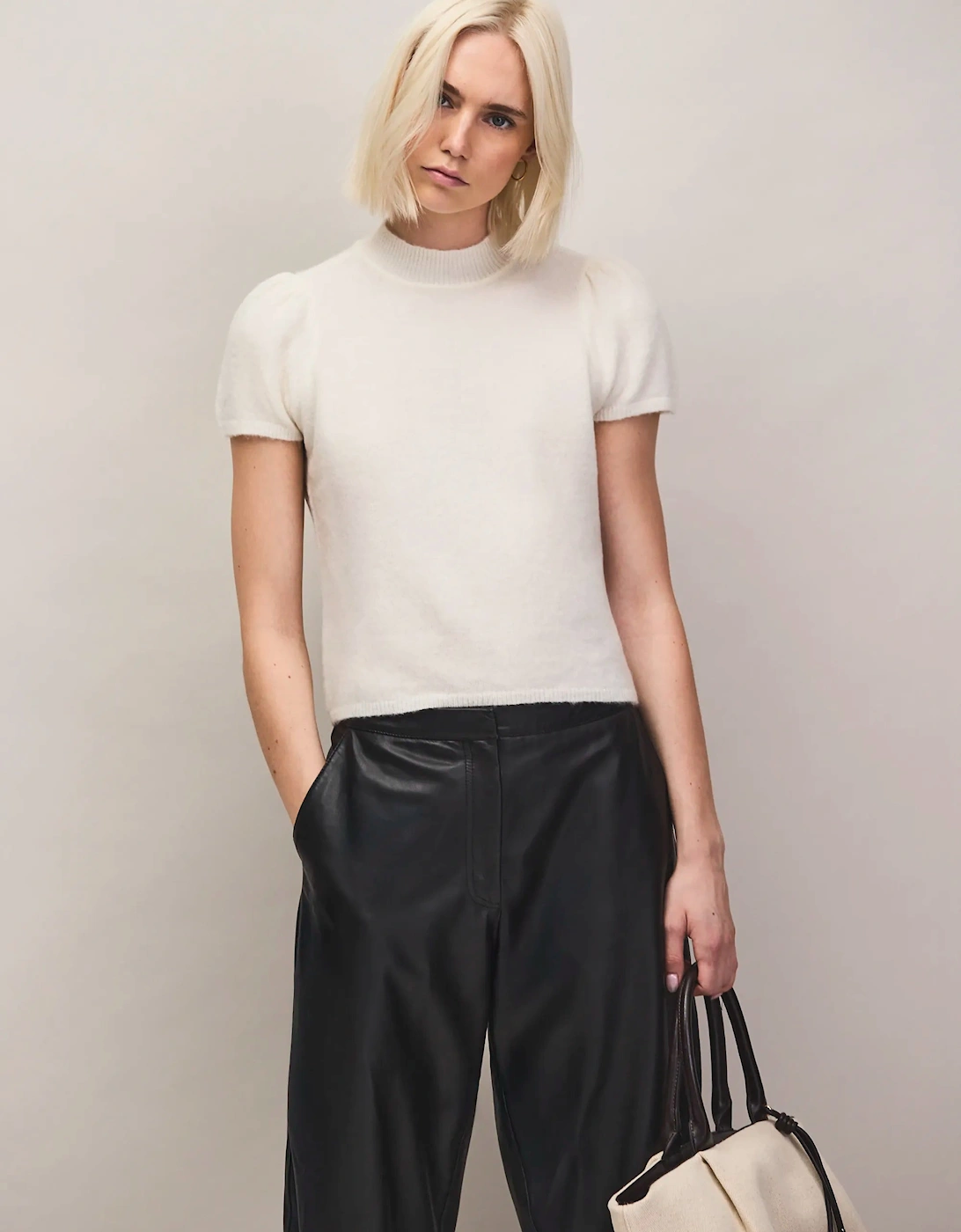Ivory Knit Top With Wool And Alpaca
