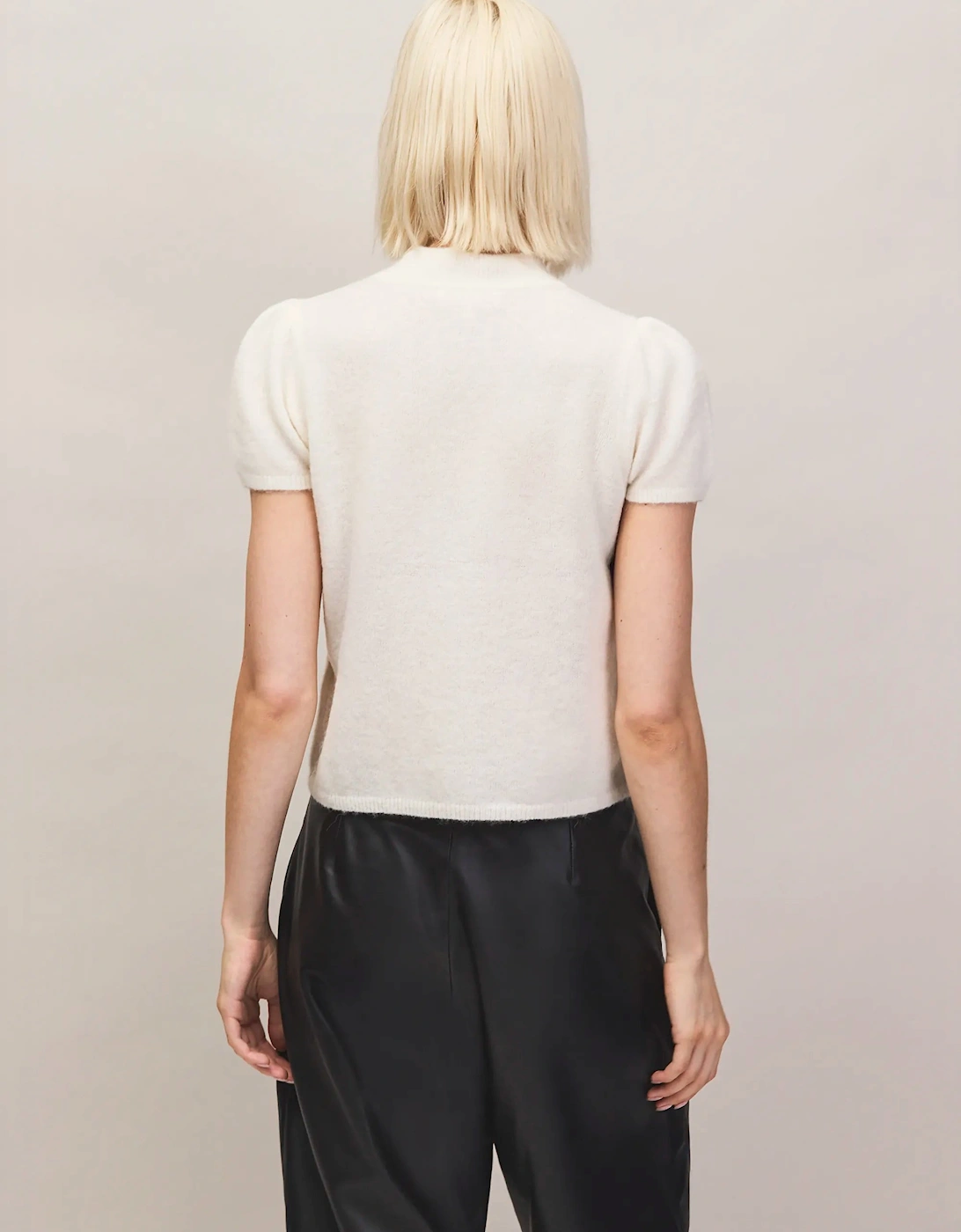 Ivory Knit Top With Wool And Alpaca