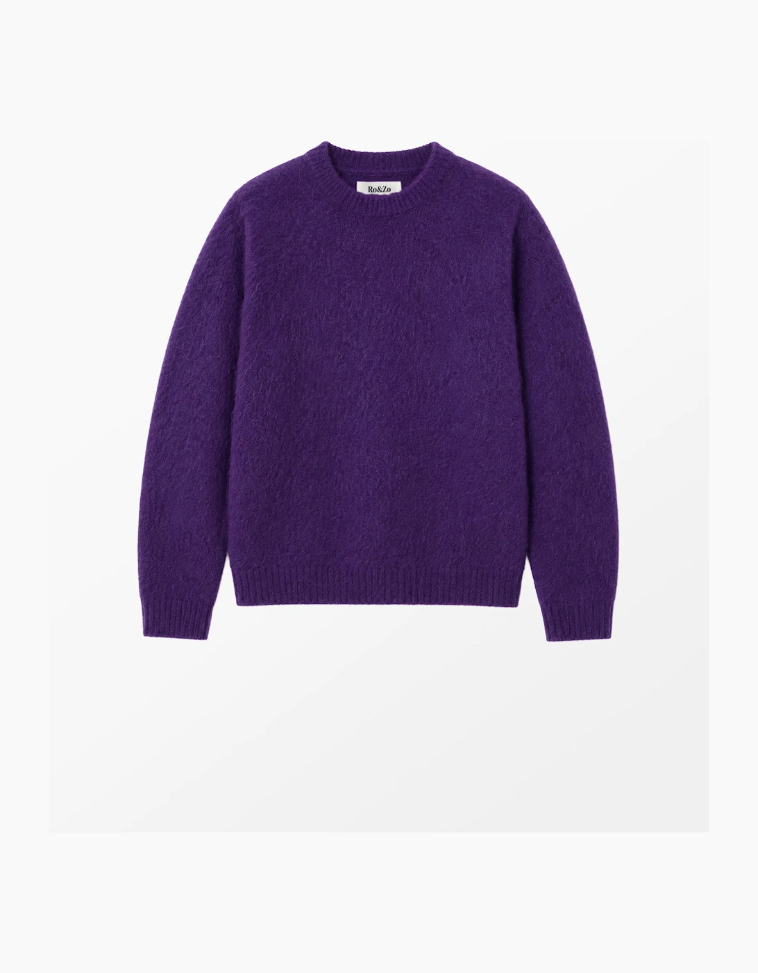 Purple Crew Neck Jumper With Wool And Mohair