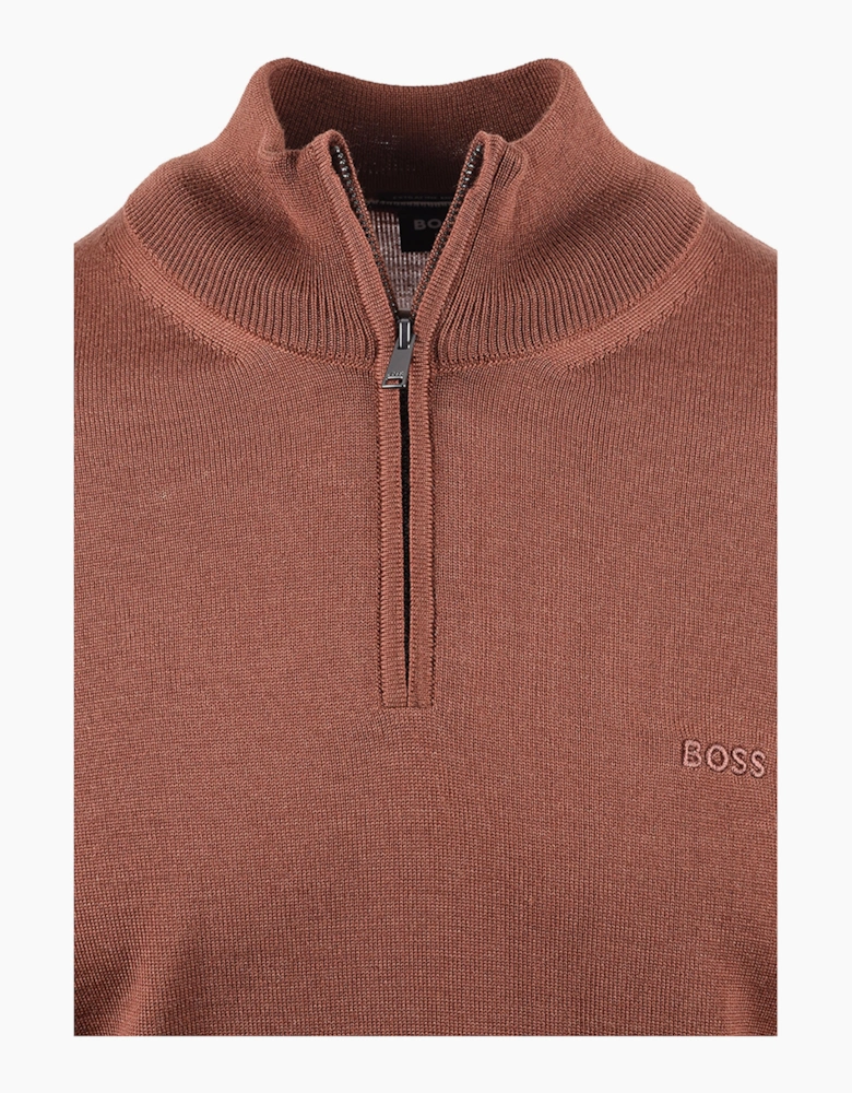 Boss Black BOSS H EBENJI ZIP SWEATSHIRT MEDIUM BROWN