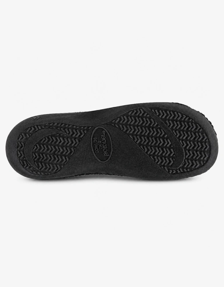 Totes Isotoner POPCORN TERRY Womens Mule Slippers Black