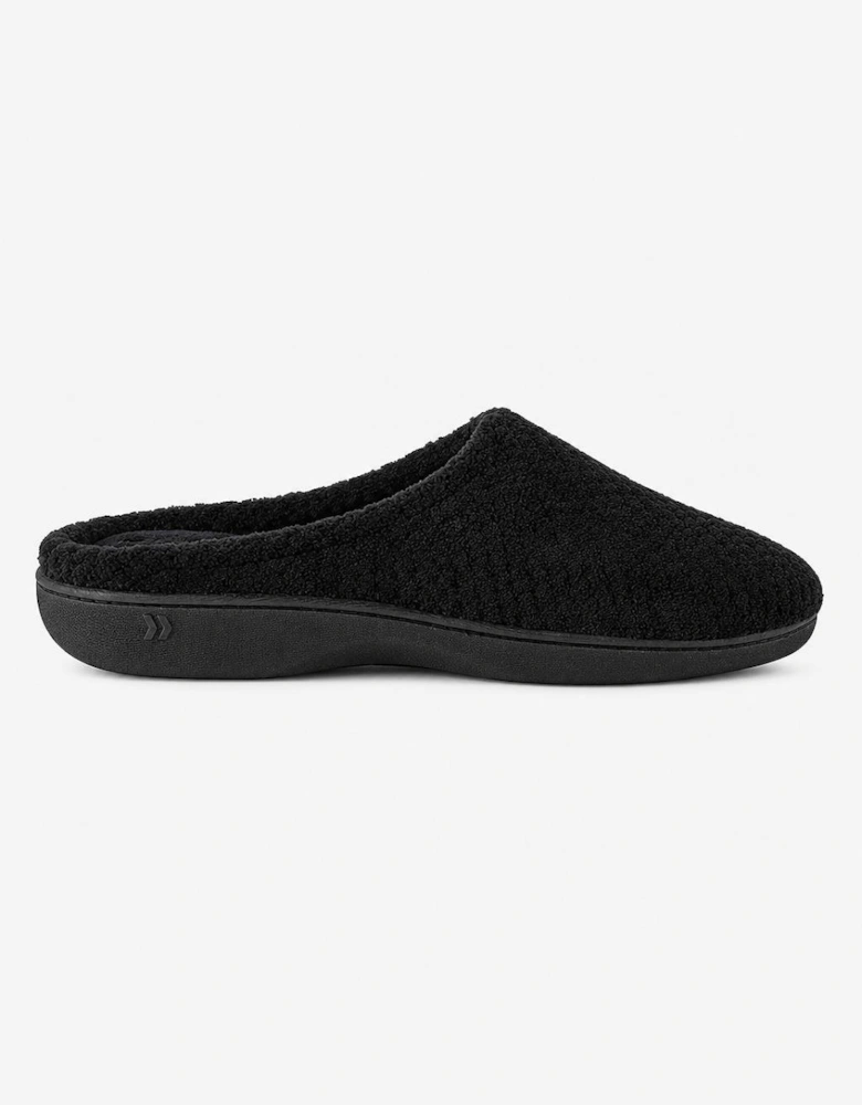 Totes Isotoner POPCORN TERRY Womens Mule Slippers Black
