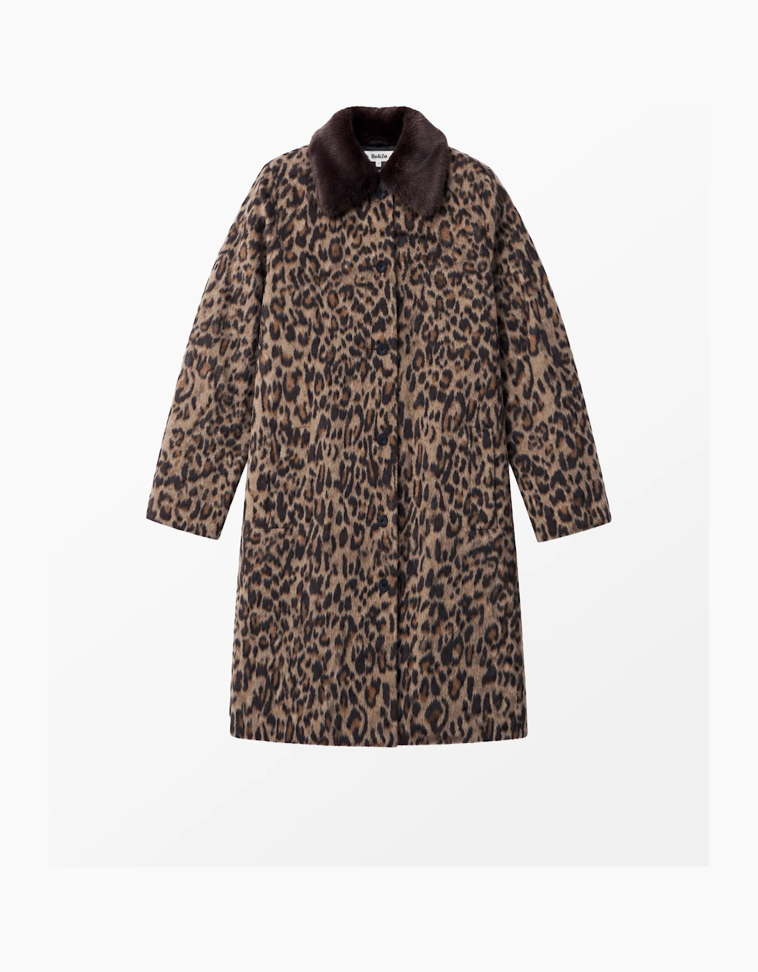 Leopard Print Car Coat With Wool