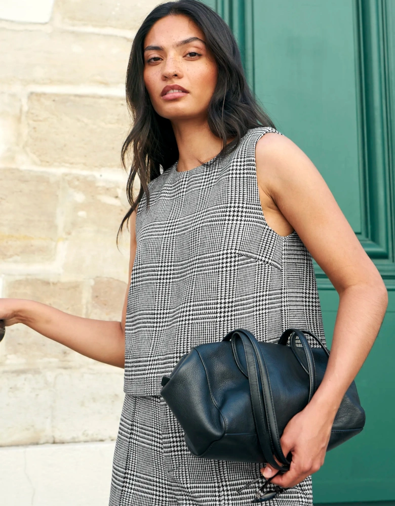Mono Check Shell Top With Wool