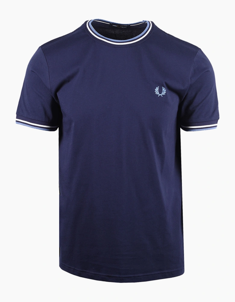 FRED PERRY TWIN TIPPED T-SHIRT TWILIGHT NAVY/ECRU/ACE BLUE