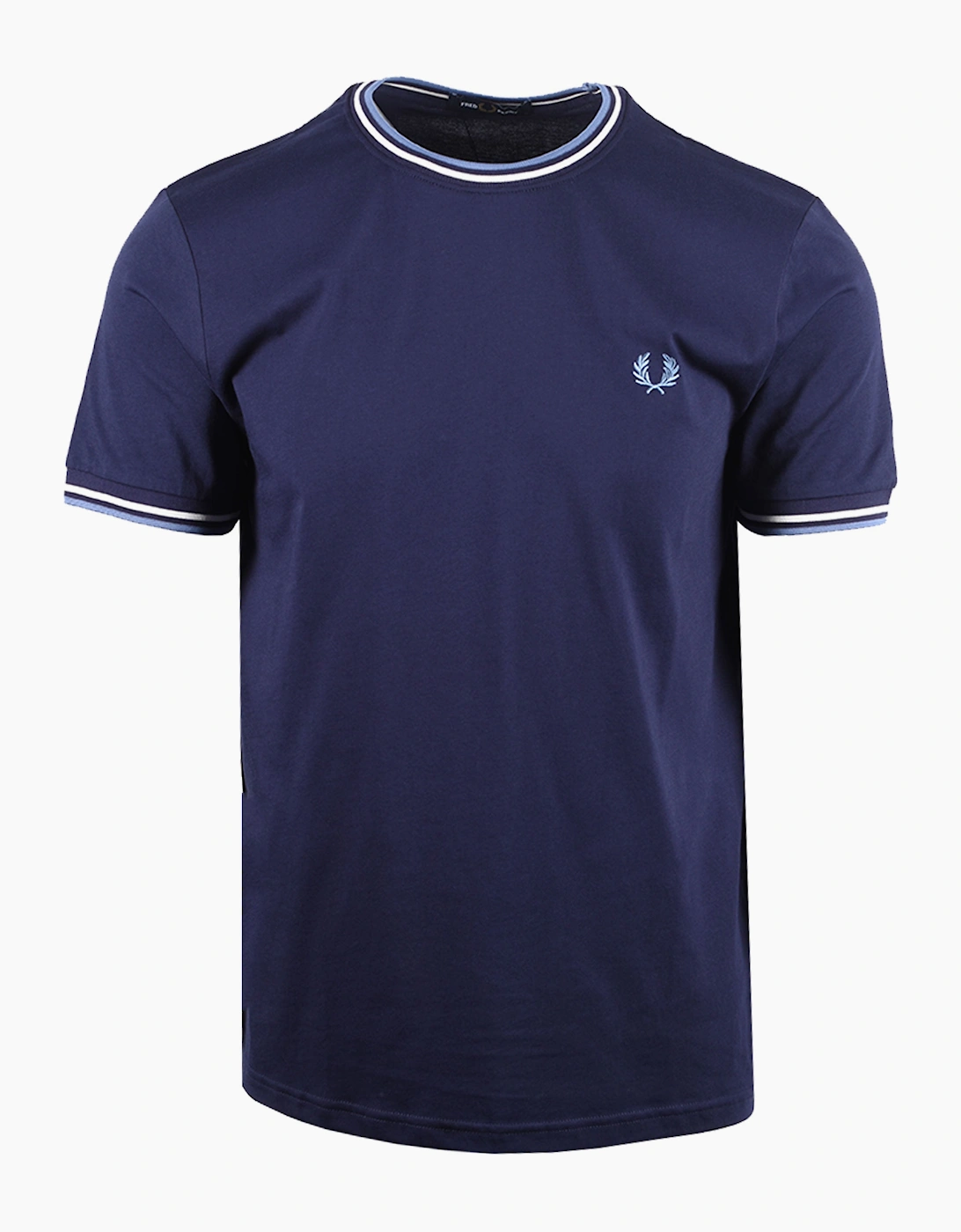FRED PERRY TWIN TIPPED T-SHIRT TWILIGHT NAVY/ECRU/ACE BLUE