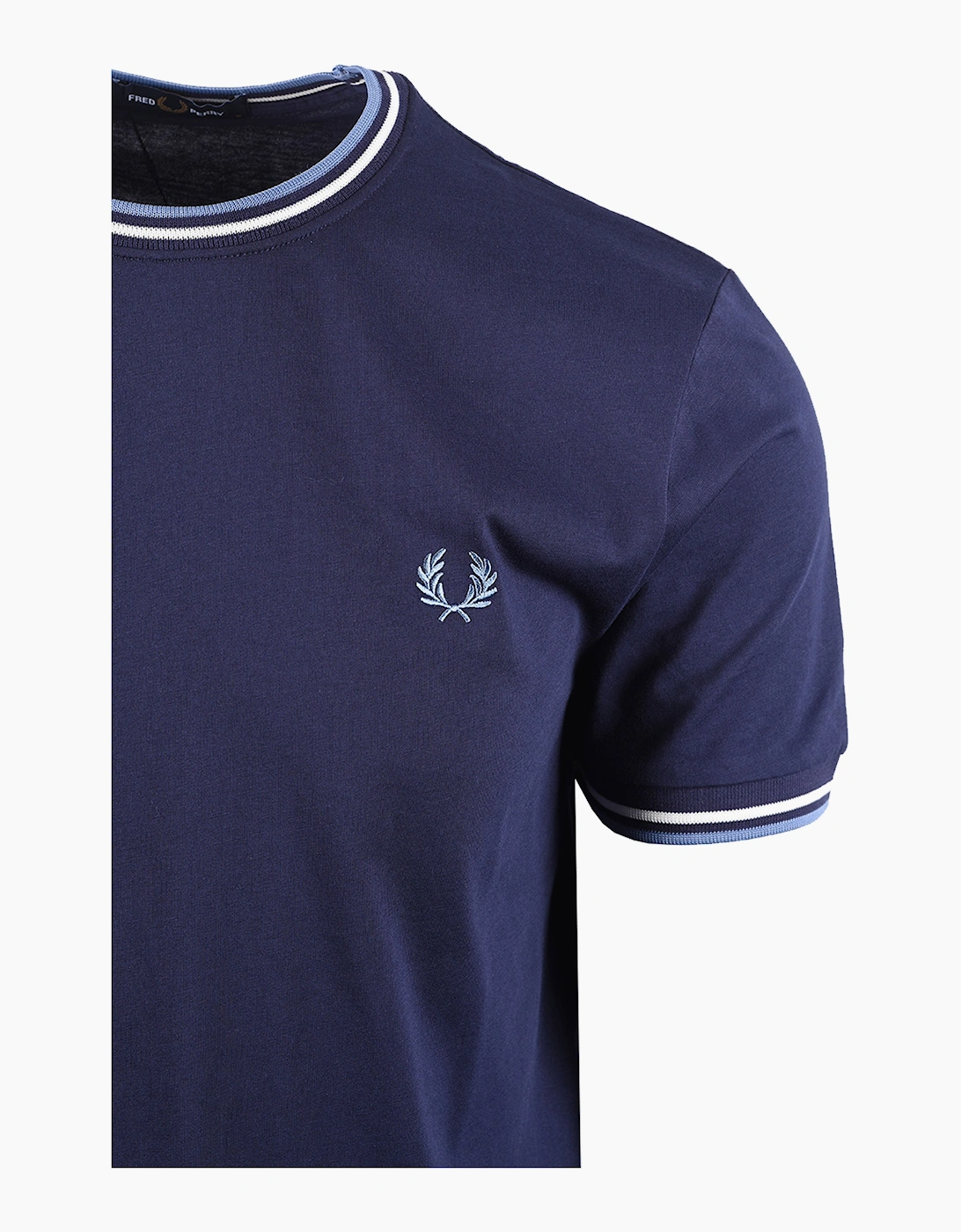 FRED PERRY TWIN TIPPED T-SHIRT TWILIGHT NAVY/ECRU/ACE BLUE