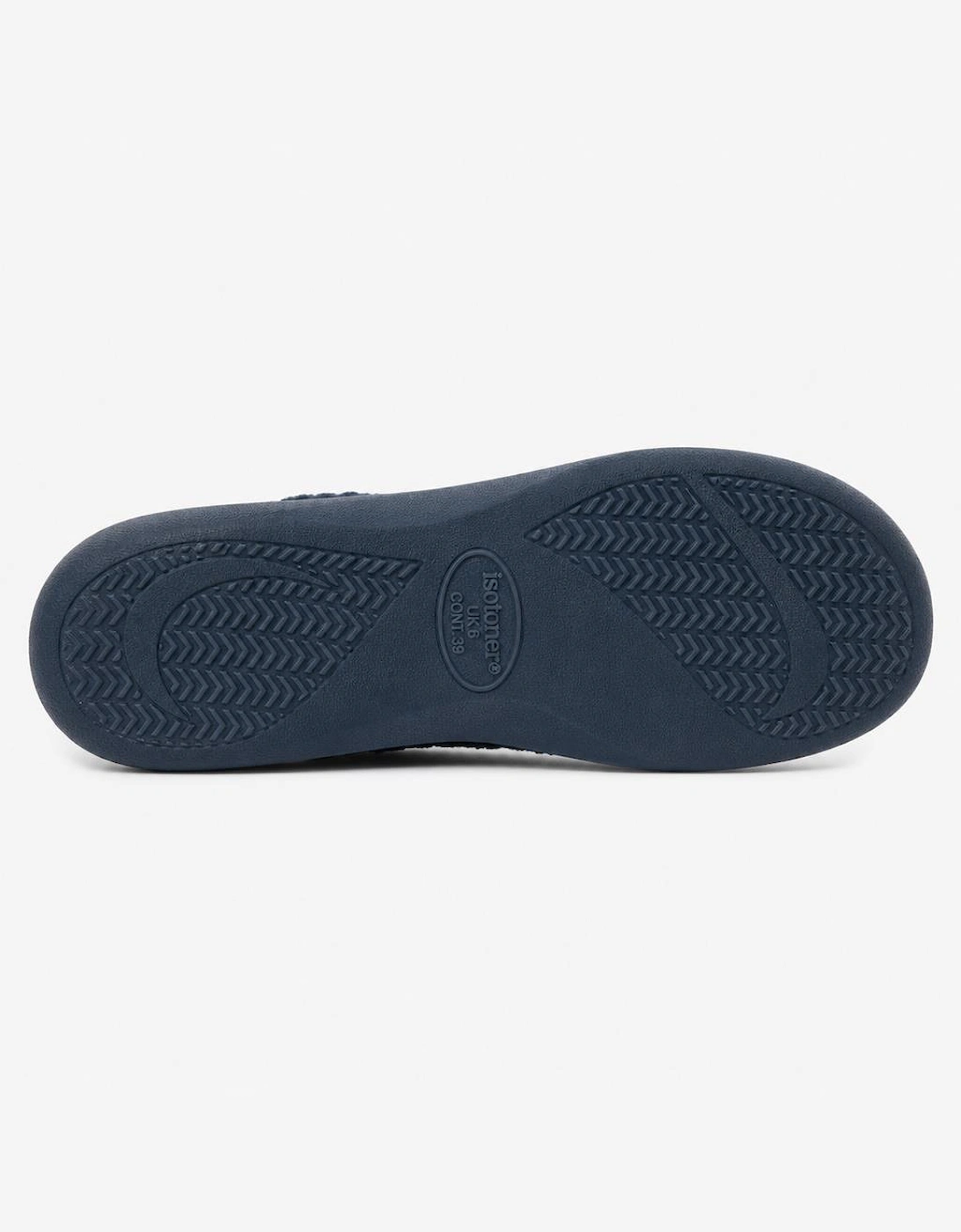 Totes Isotoner POPCORN TERRY Womens Pillowstep Mule Slippers Navy