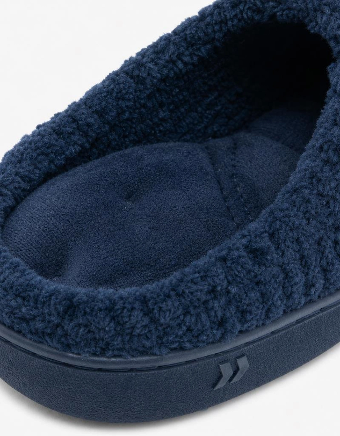 Totes Isotoner POPCORN TERRY Womens Pillowstep Mule Slippers Navy