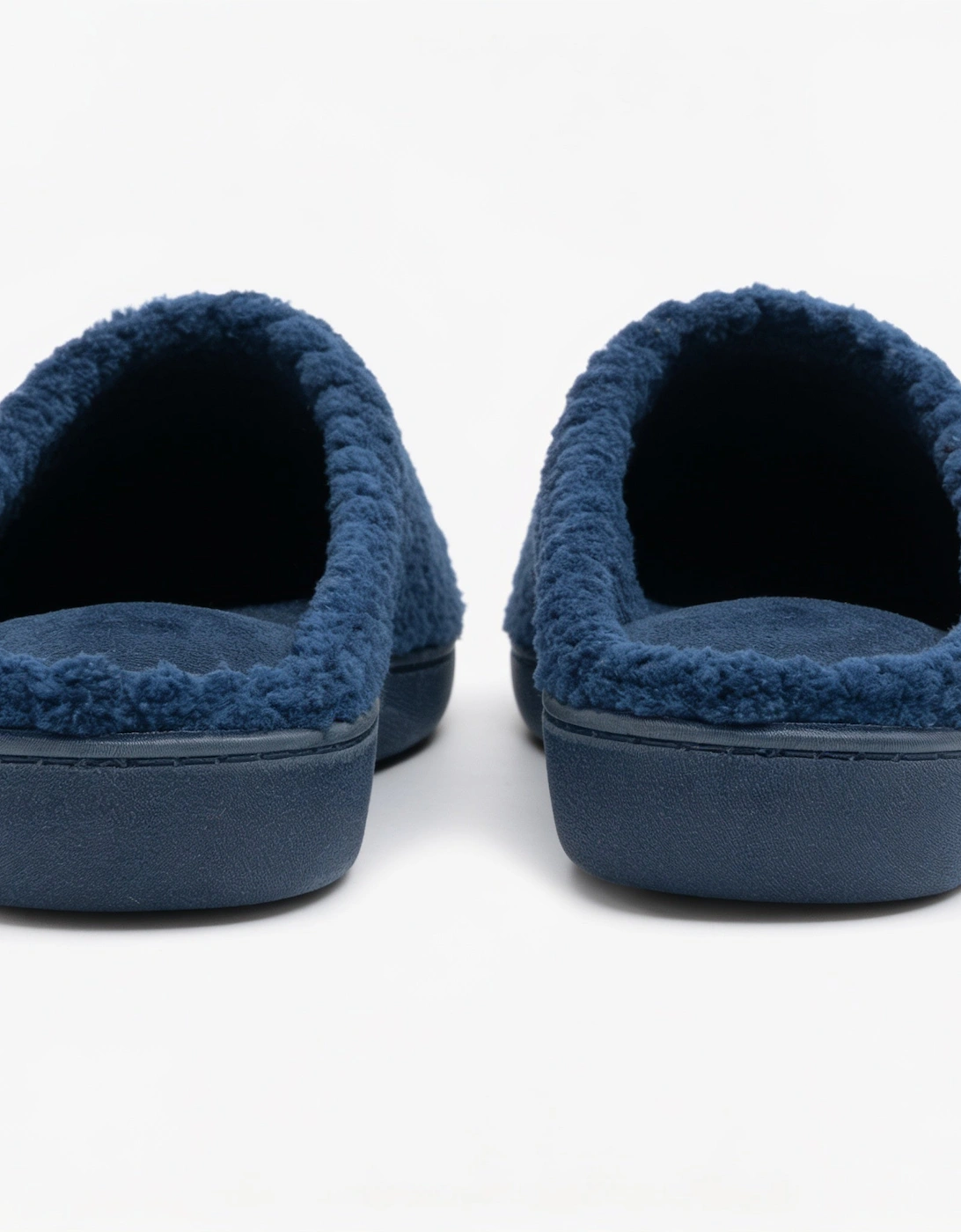 Totes Isotoner POPCORN TERRY Womens Pillowstep Mule Slippers Navy