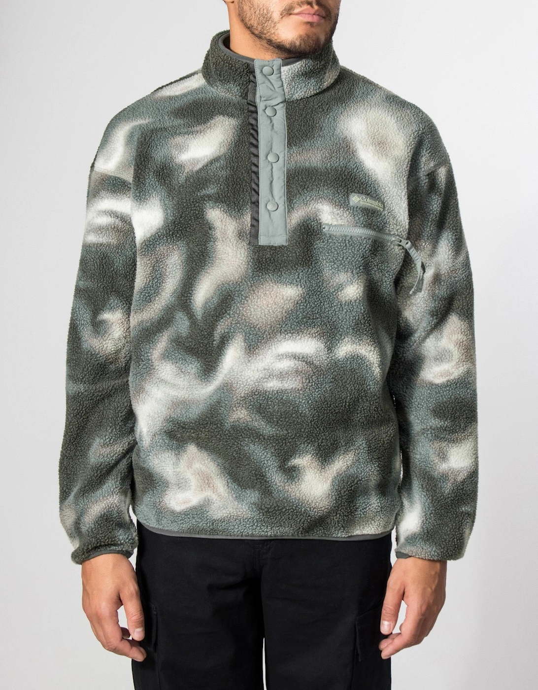 Regular Fit Helvetia II Printed Half Snap Fleece