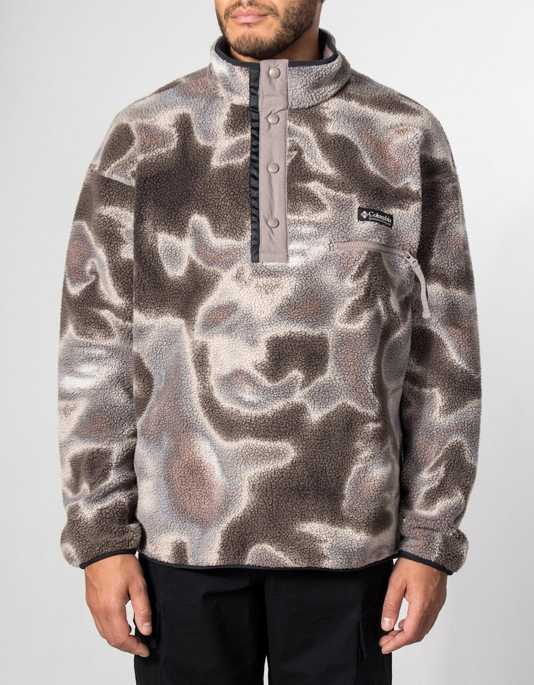 Regular Fit Helvetia II Printed Half Snap Fleece