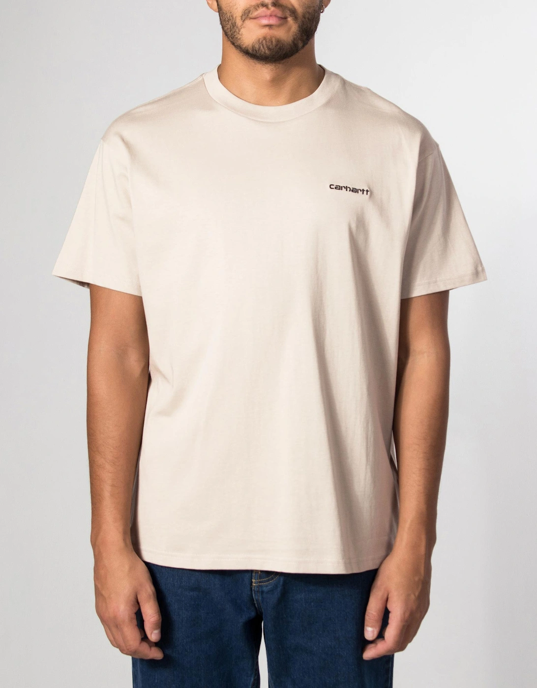 Loose Fit Script Embroidery T-Shirt