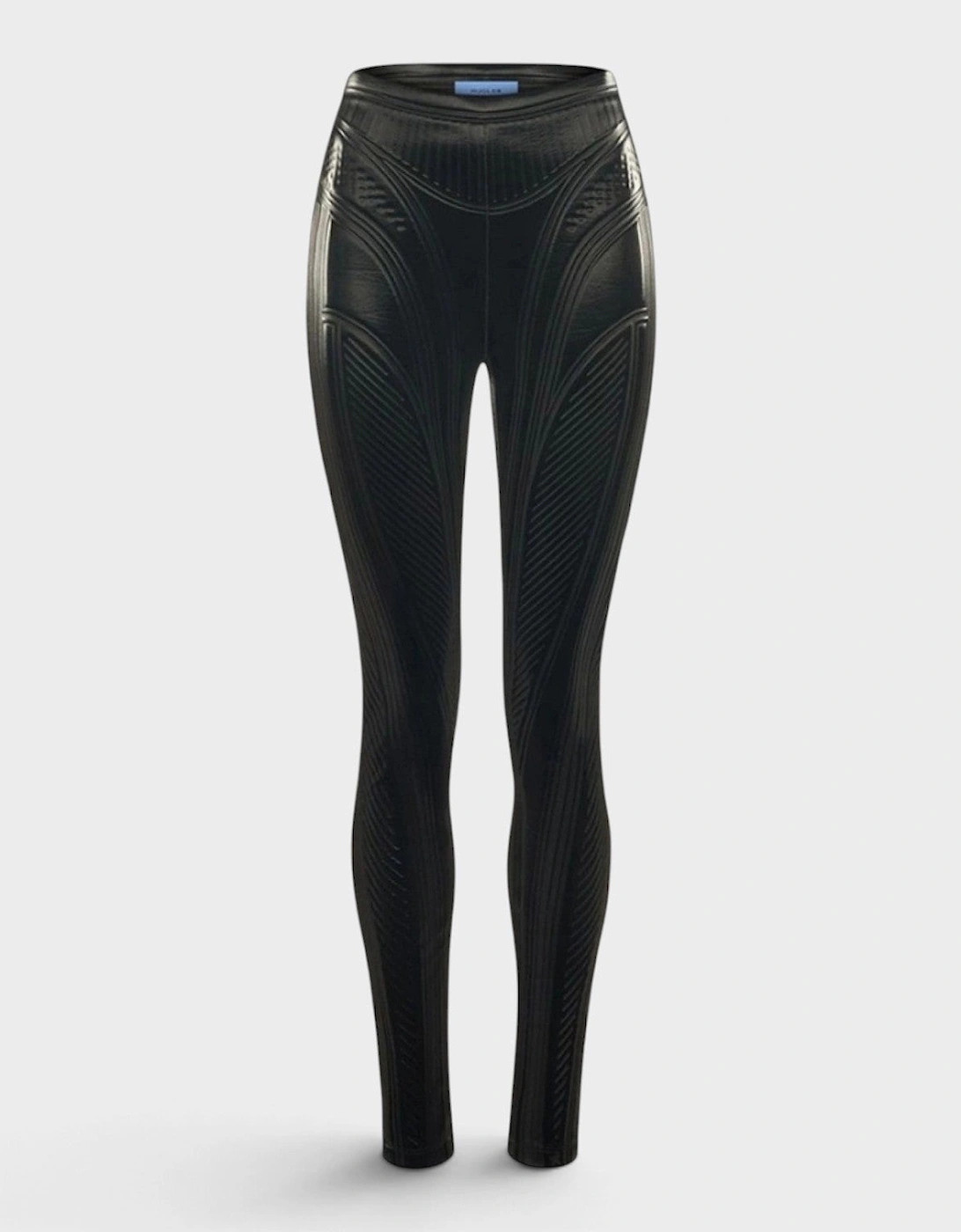 Embossed Iridescent Leggings Trousers Black
