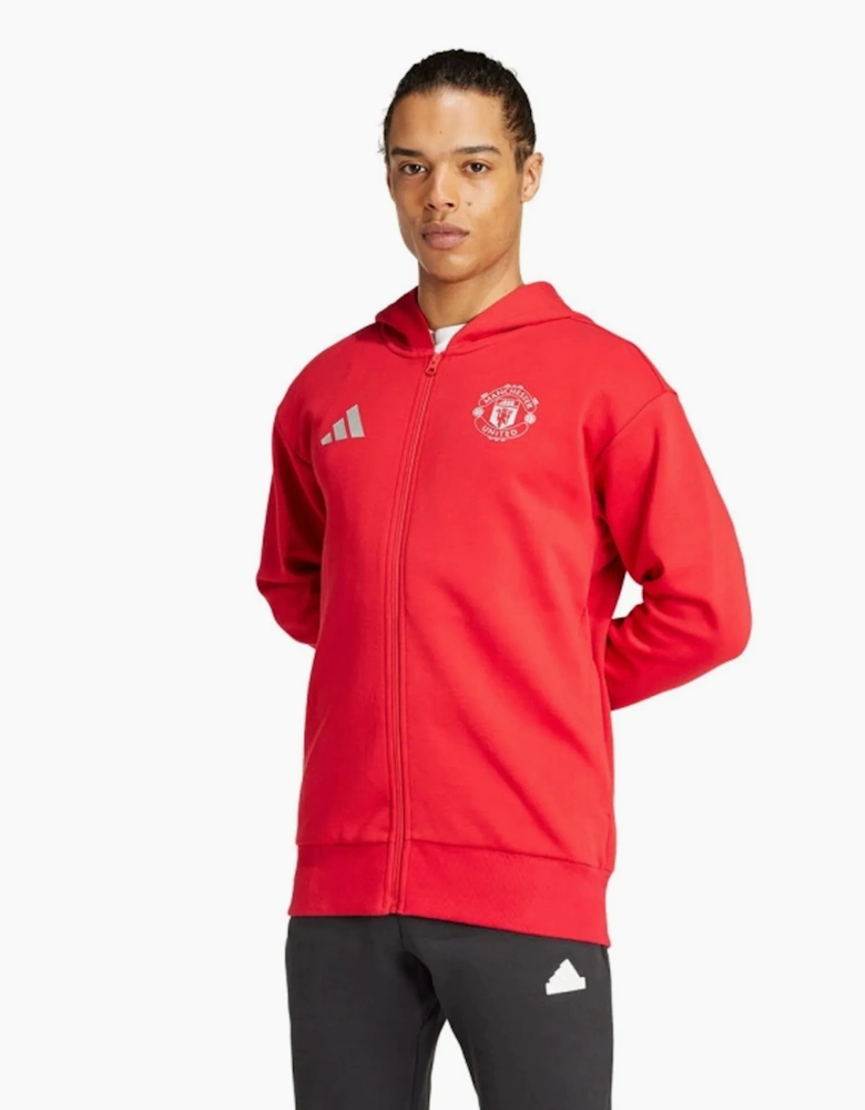 Adidas Manchester United Anthem Hooded Jacket Red