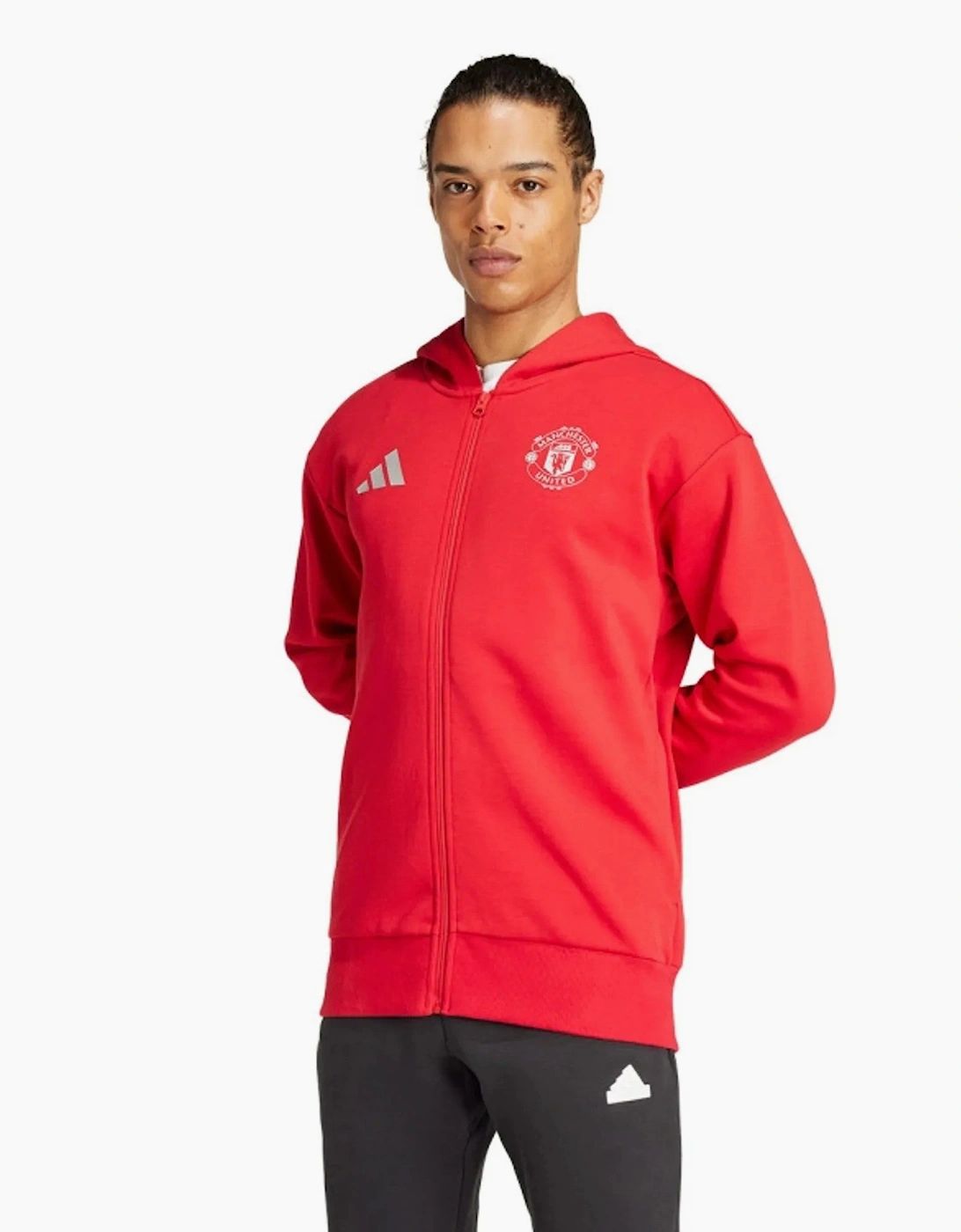 Adidas Manchester United Anthem Hooded Jacket Red