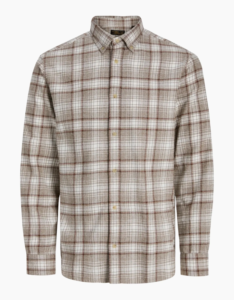 Jack & Jones JPRBluharvey flannel check Long Sleeve Shirt Plaza Taupe