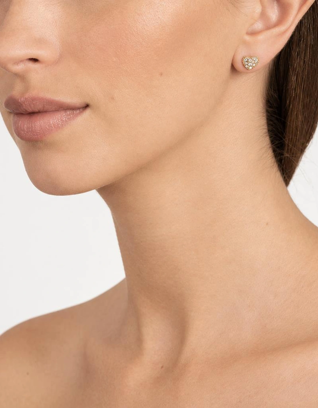 Pom Pom Gold Heart Earrings
