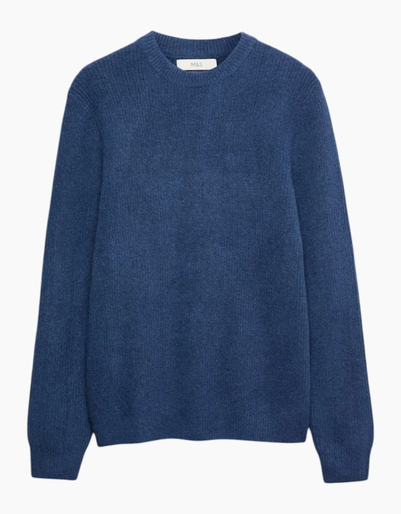 M&S Mens Supersoft Jumper with Wool Regular Fit Long Sleeve Sweatshirt