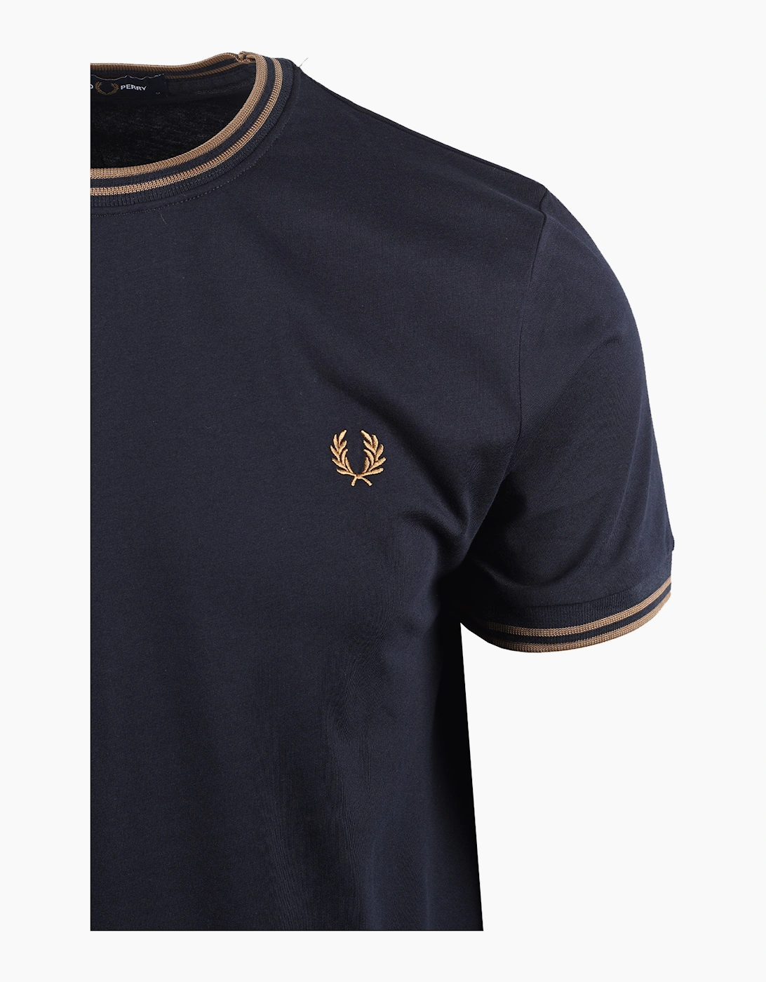 FRED PERRY TWIN TIPPED T-SHIRT NAVY/BRONZE
