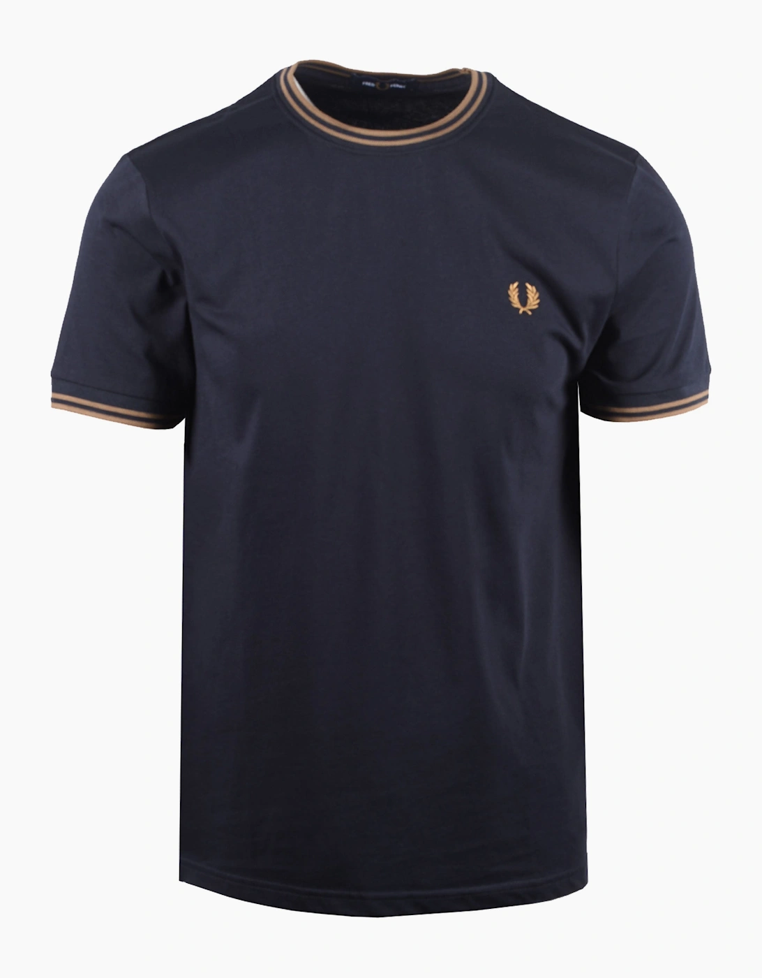 FRED PERRY TWIN TIPPED T-SHIRT NAVY/BRONZE
