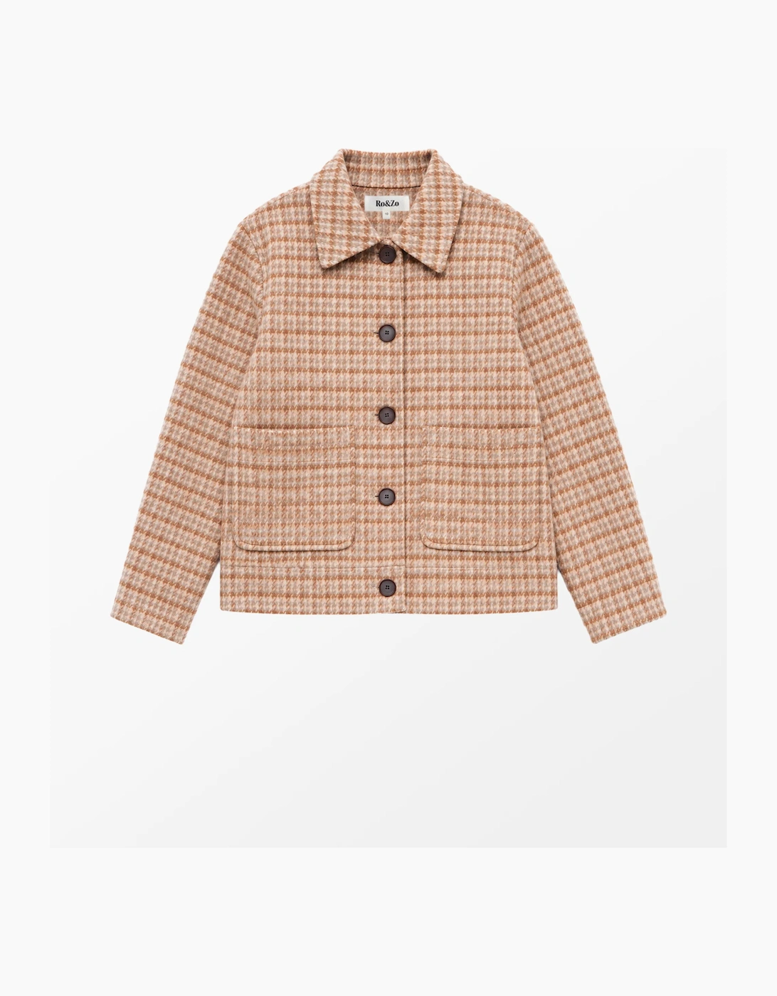 Camel Check Double-Faced Jacket With Wool