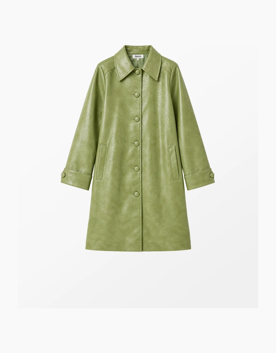 Green Faux Leather Car Coat