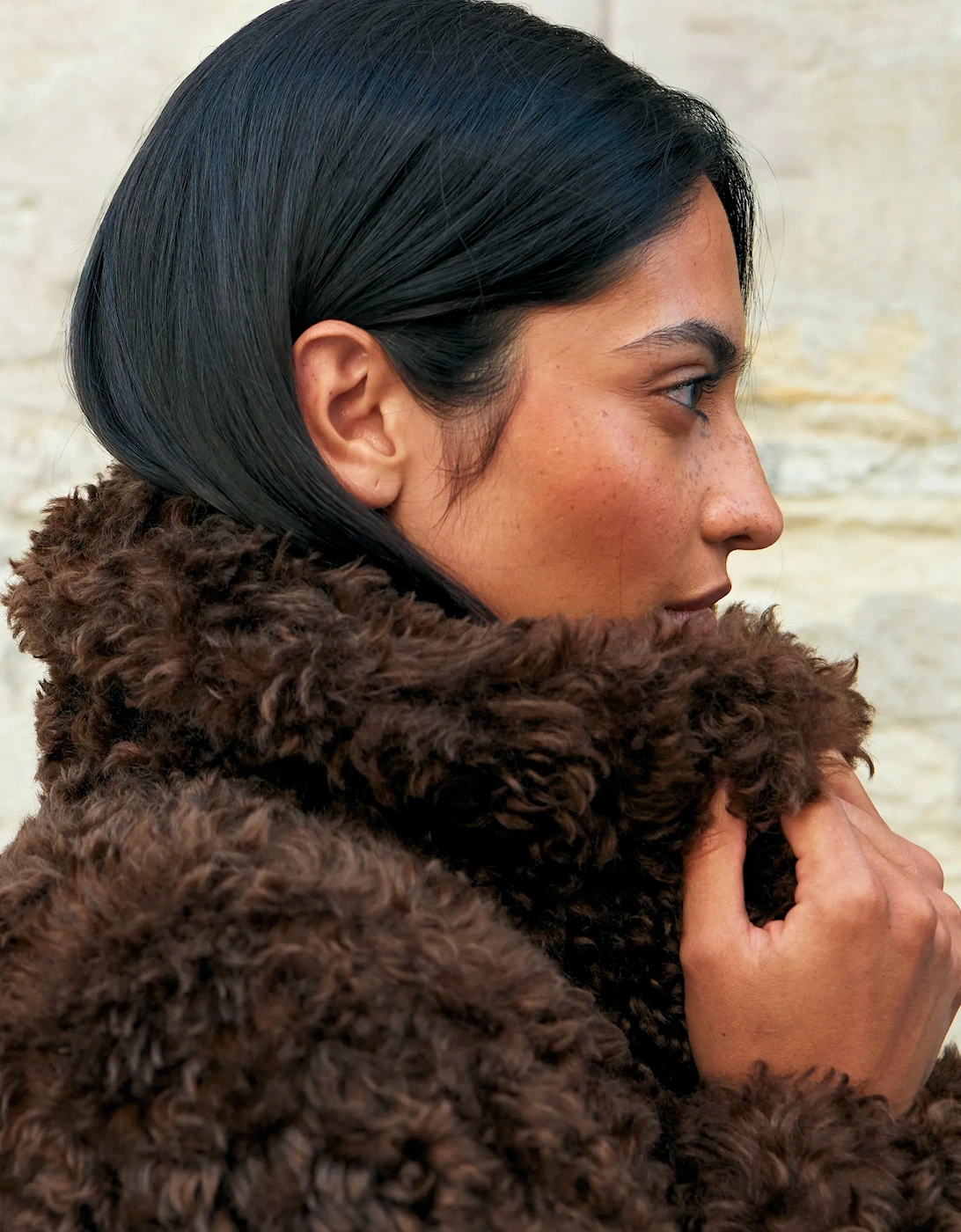 Chocolate Faux Fur Longline Coat