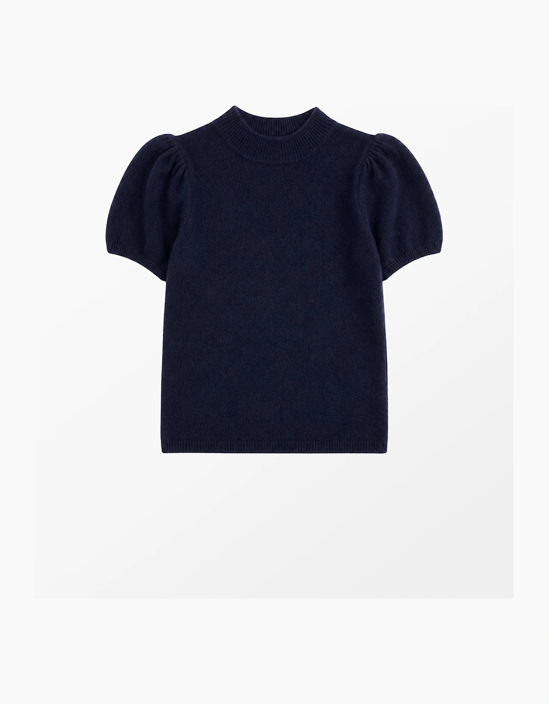 Navy Knit Top With Wool And Alpaca