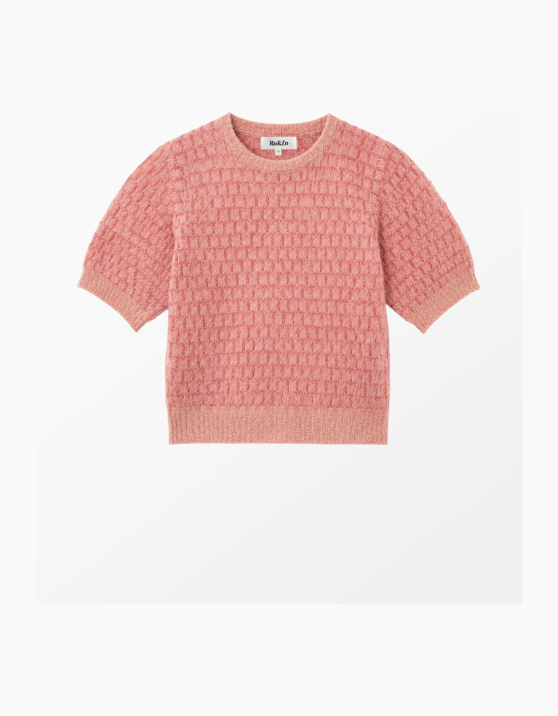 Pink Stitch Brushed Knit Top With Wool And Alpaca