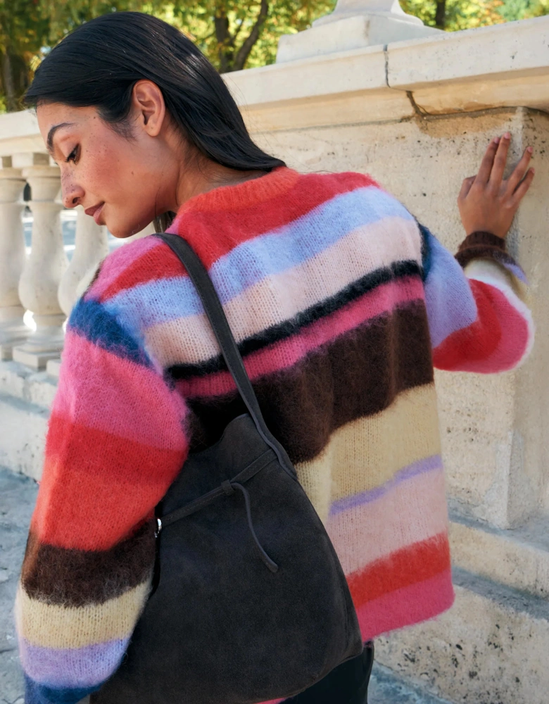 Multi Brushed Jumper With Wool And Mohair