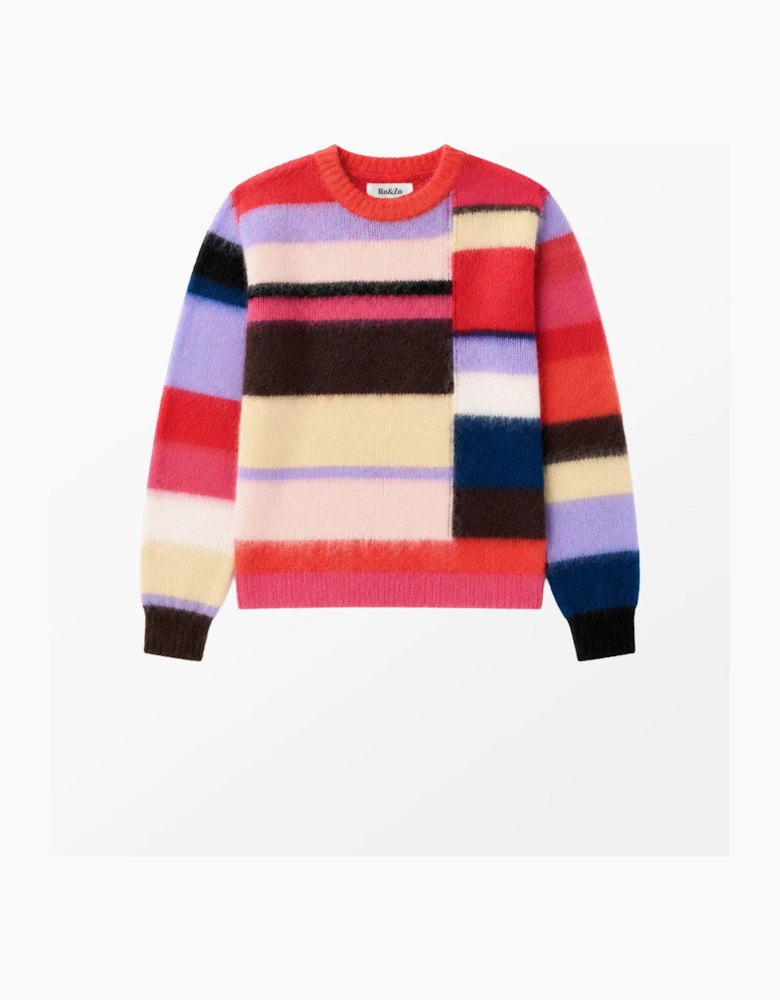 Multi Brushed Jumper With Wool And Mohair