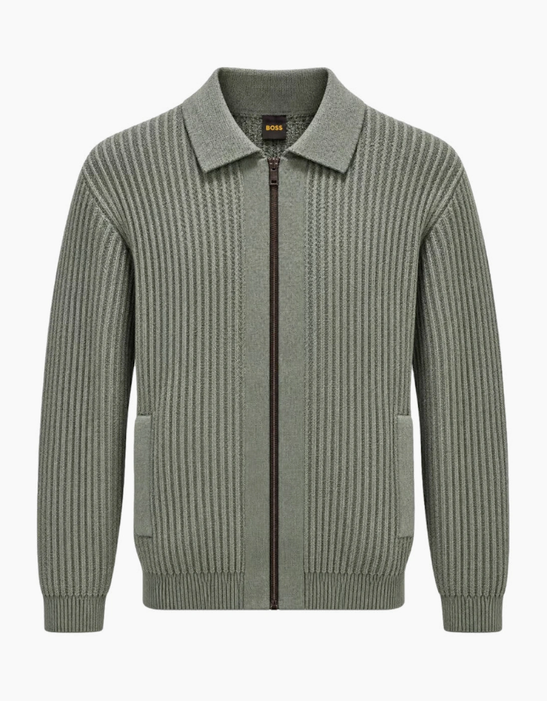 BOSS Orange Aspeno Sweater 377 Open Green