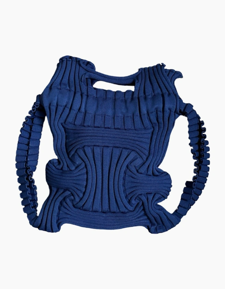 Navy Knitted Rucksack Tote
