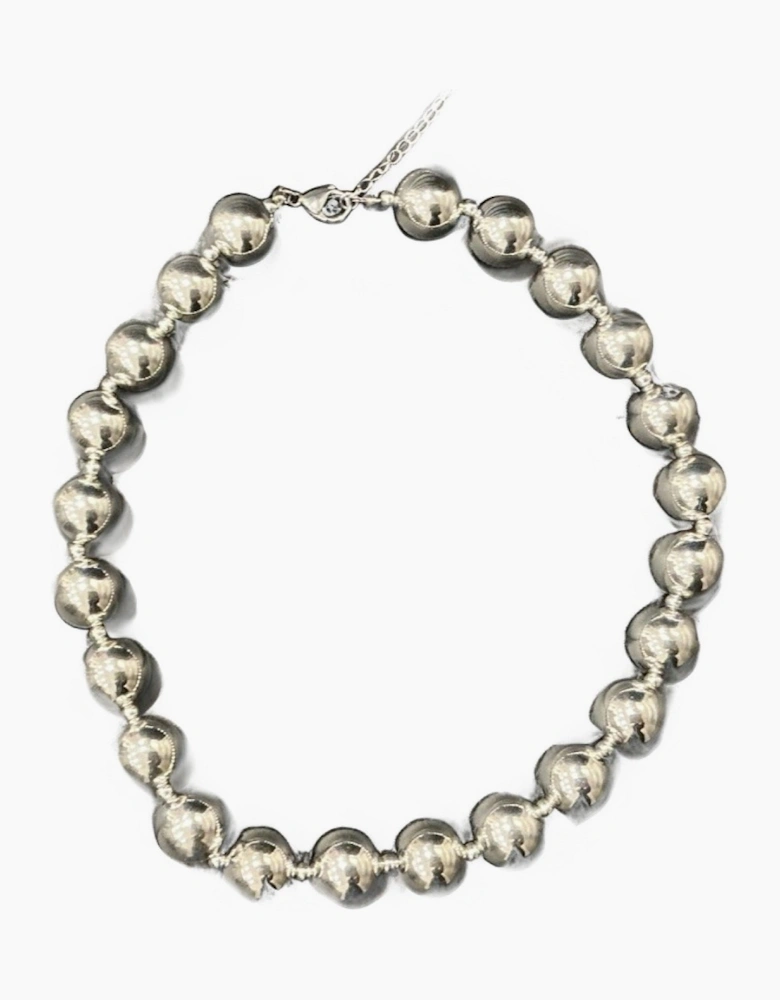 Chunky Silver Bead Necklace