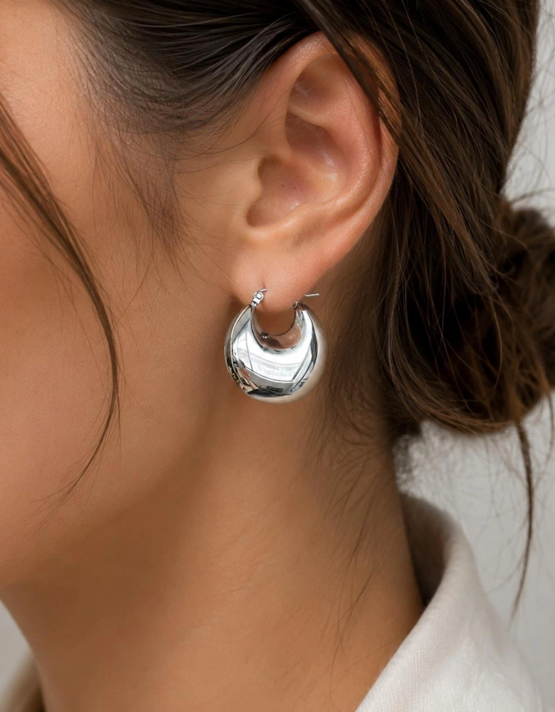 Sterling Silver Chunky Hoop Earring