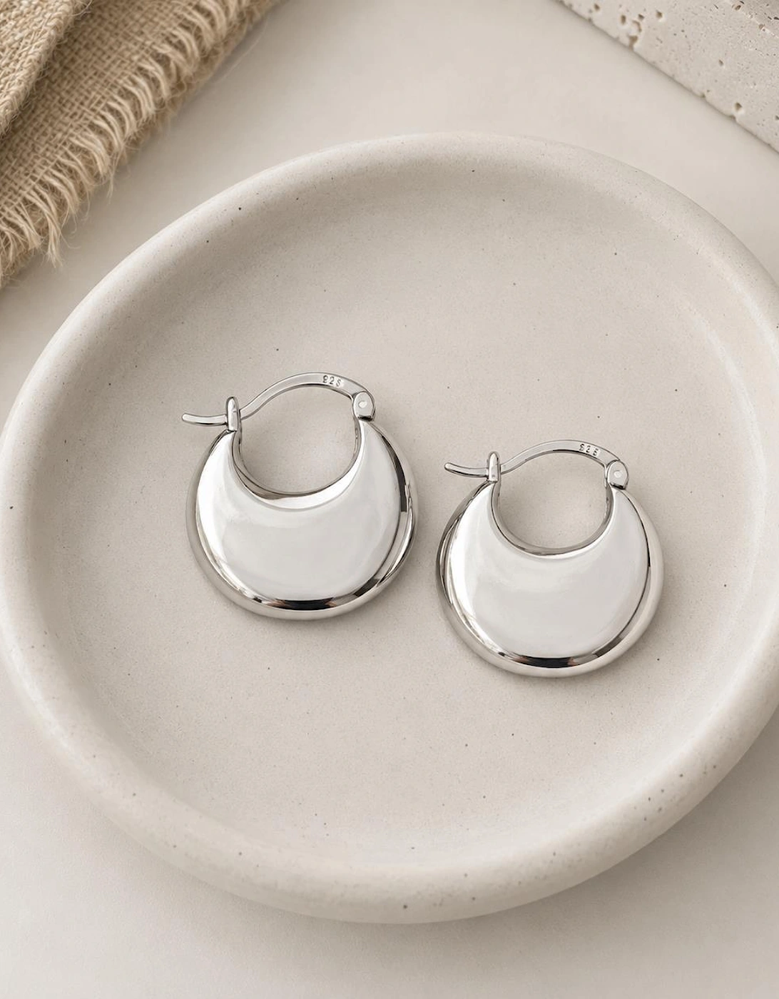 Sterling Silver Chunky Hoop Earring