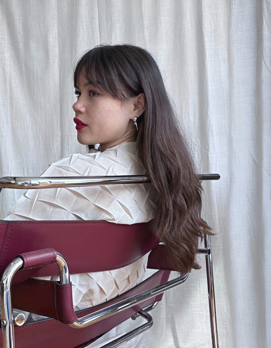 Silver Geometric Ball Hoop Earrings