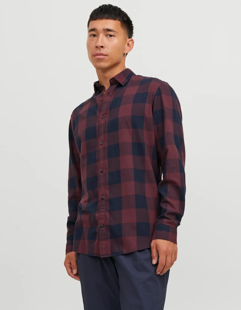 Jack & Jones JJEgingham checked Flannel Long Sleeve Shirt Port Royale