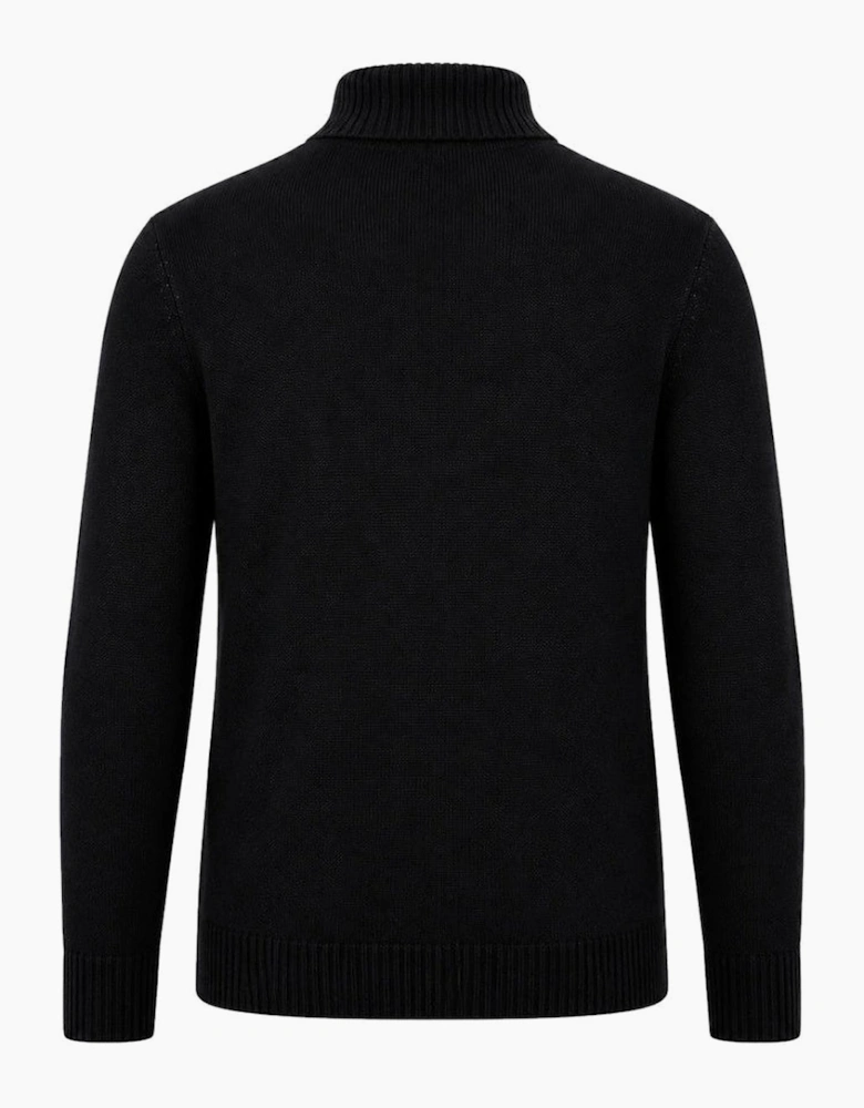 Sergio Tacchini Moretti Knitted Roll Neck Jumper Black/Charcoal Marl/Country Blue
