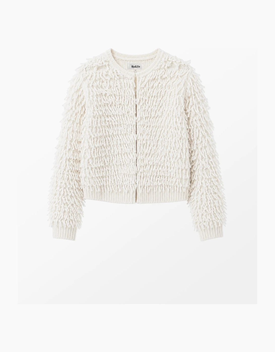 Ivory Loop Knit Wool Blend Jacket