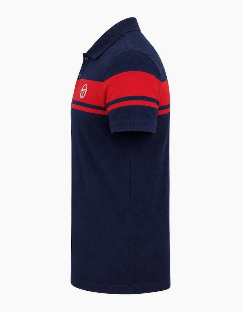 Sergio Tacchini Young Line Polo Shirt Maritime Blue/Adrenaline Rush