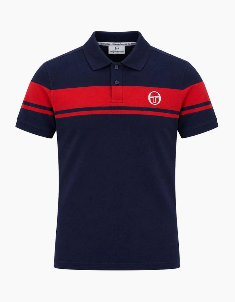 Sergio Tacchini Young Line Polo Shirt Maritime Blue/Adrenaline Rush