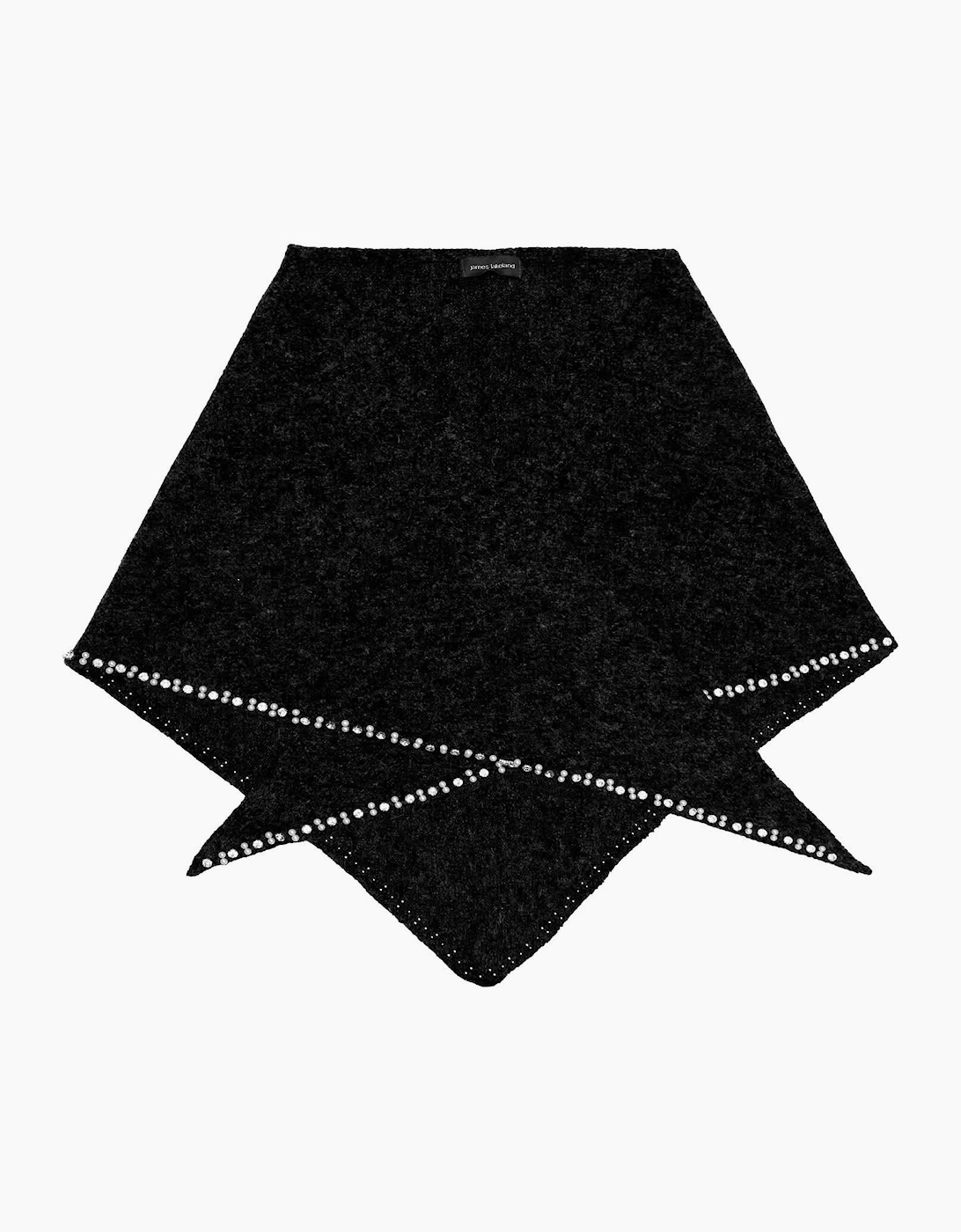Black Large Embellished Triangle Scarf